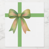Elegante cadeaubow – moderne kerstontwerp wijn etiket (Enkel label)