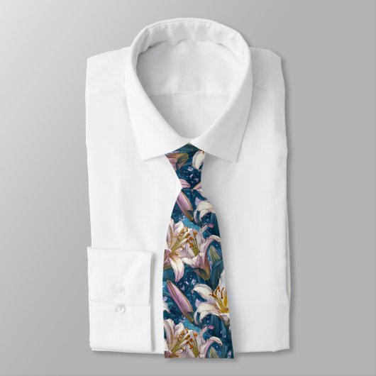 Elegante Cadeaus Voor Vader Lelies Stropdas (Gebonden)