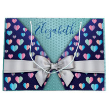 Elegante cadeautas met strik en hartstippen