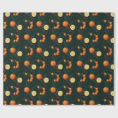 Elegante cadeauverpakking met citrus, bessen & bot cadeaupapier (Vlak)