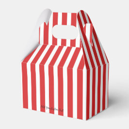 Elegante cadeauverpakking met rode patroon en aang bedankdoosjes