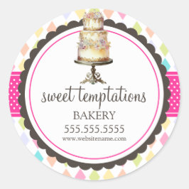 Elegante Cake Bakkerij Box Seals Ronde Sticker