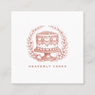 Elegante cake bakkerij logo vierkante visitekaartje