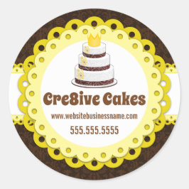 Elegante Cake Bakkerij Verpakking Afdichtingen Ronde Sticker