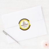 Elegante Cake Bakkerij Verpakking Afdichtingen Ronde Sticker (Envelop)