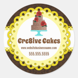 Elegante Cake Bakkerij Verpakking Afdichtingen Ronde Sticker