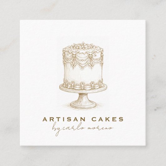 Elegante Cake Bakkerij Visitekaartje (Voorkant)