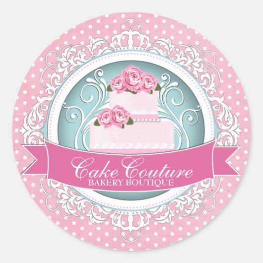Elegante Cake Box Stickers (Voorkant)