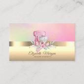 Elegante Cake Mixer Whisk Bloemenbakkerij Visitekaartje (Voorkant)