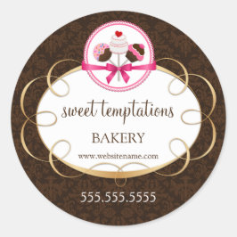 Elegante Cake Pop Bakkerij Verpakking Ronde Sticker