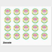 Elegante Cake Poppen Cupcake Bakkerij Verpakking A Ronde Sticker (Vel)