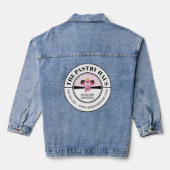 Elegante Cake Poppen Gebogen Tekst Promotie Denim Jacket (Achterkant)