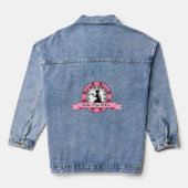 Elegante Cake Poppen Silhouet Promotioneel Denim Jacket (Achterkant)