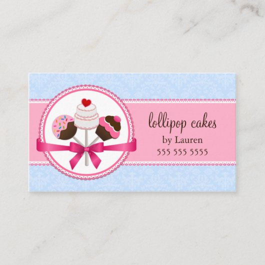 Elegante Cake Pops Bakkerij Visitekaartje (Voorkant)