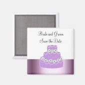 Elegante cake save the date magneet (Voorkant / Achterkant)