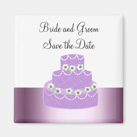 Elegante cake save the date magneet (Voorkant)