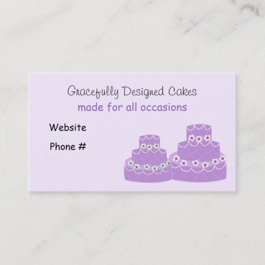 Elegante Cakenzaak Visitekaartje (Voorkant)