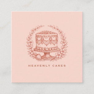 Elegante Caketeig Bakkerij Logo Vierkante Visitekaartje