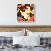 Elegante Calico Cat in Bloementuin Canvas Print (Insitu (Slaapkamer))