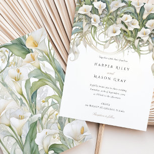 Elegante Calla lelie bruiloft Delicate Pastel Bloe Kaart