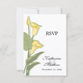 Elegante Calla-lelie Gele RSVP Kaarten (Voorkant)