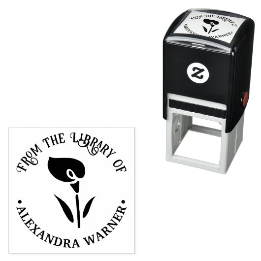 Elegante Calla-lelie Silhouette Bibliotheek Boekna Zelfinktende Stempel (In situ)