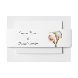 Elegante Calla lelies in waterverf Romantisch bloe Uitnodigingen Wikkel