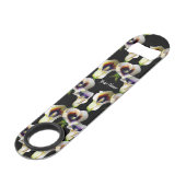 Elegante Calla Lelies op Deep Black Waterverf Patt Speed Flessenopener (Achterkant Gekanteld)