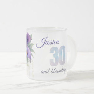 Elegante Calla Lily 30e verjaardag mijlpaal Matglas Koffiemok