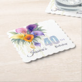 Elegante Calla Lily 40ste verjaardag mijlpaal Kartonnen Onderzetters (Gebogen)