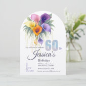 Elegante Calla Lily 60ste verjaardag mijlpaal Kaart (Staand voorkant)