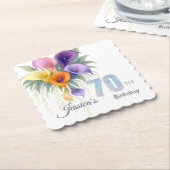 Elegante Calla Lily 70ste verjaardag mijlpaal Kartonnen Onderzetters (Gebogen)