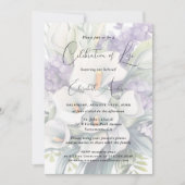 Elegante Calla Lily Bloemenviering van het leven Kaart (Voorkant)