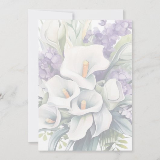 Elegante Calla Lily Bloemenviering van het leven Kaart (Achterkant)