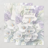 Elegante Calla Lily Bloemenviering van het leven Kaart (Voorkant / Achterkant)