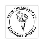 Elegante Calla Lily Bloom Library Boeknaam Zelfinktende Stempel (Design)