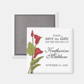 Elegante Calla Lily in Magenta Save the Date Magne Magneet (Voorkant / Achterkant)