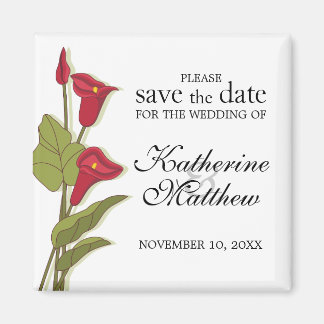Elegante Calla Lily in Magenta Save the Date Magne Magneet