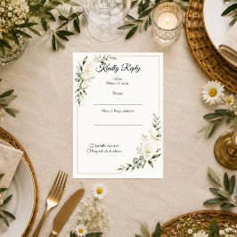 Elegante Calla Lily Minimalistische Trouwdag RSVP Kaartje