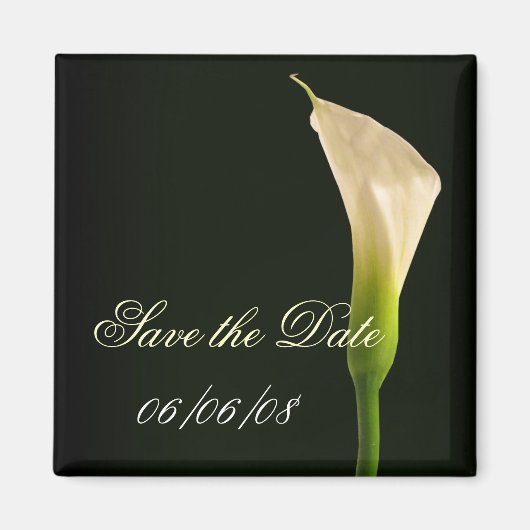 Elegante calla lily save the date magneet (Voorkant)