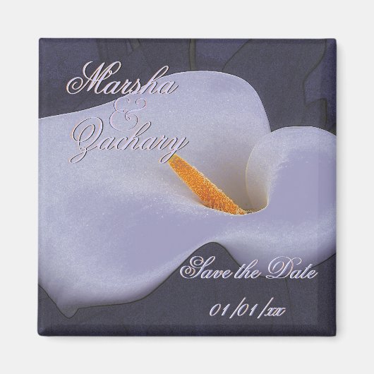 Elegante Calla Lily "Save the Date" Magneten 2 (Voorkant)