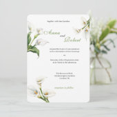 Elegante Calla Lily Uitnodiging –  Bloemontwerp (Staand voorkant)