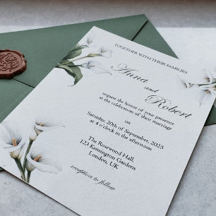 Elegante Calla Lily Uitnodiging – Bloemontwerp
