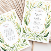 Elegante Calla Lily Waterverf gouden bruiloft uitn Kaart