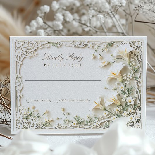 Elegante Calla Lily Wedding RSVP Kaart