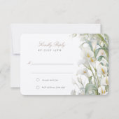 Elegante Calla Lily Wedding RSVP Kaart Pastel (Voorkant)