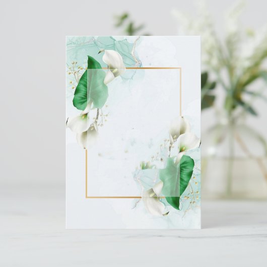 Elegante callablommen bruiloft lege begroting kaart (Staand voorkant)