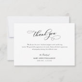 elegante calligrafie begrafenis bedankt voor je op (Voorkant)