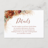 Elegante Calligrafie Boho Trouwdetails Kaart (Voorkant)