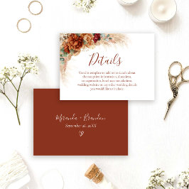 Elegante Calligrafie Boho Trouwdetails Kaart